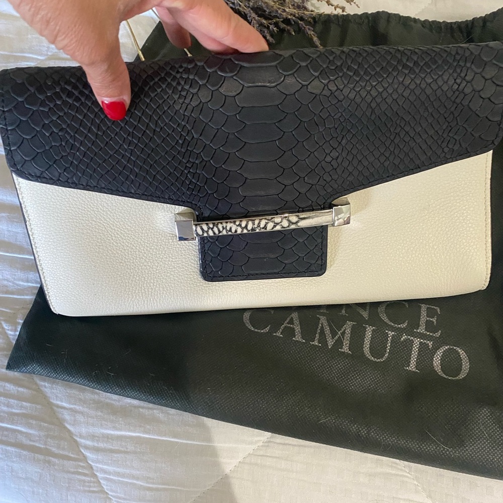 Vince Camuto Black and White Clutch